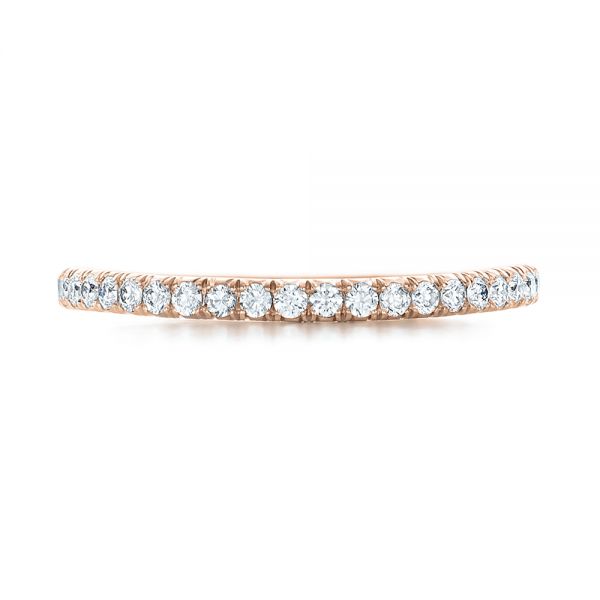 18k Rose Gold 18k Rose Gold Custom Diamond Wedding Band - Top View -  102023