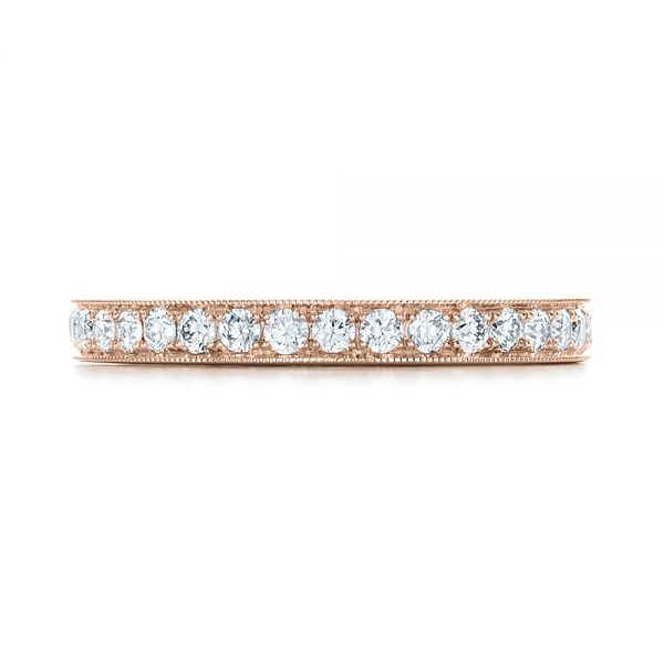 14k Rose Gold 14k Rose Gold Custom Diamond Wedding Band - Top View - 102043