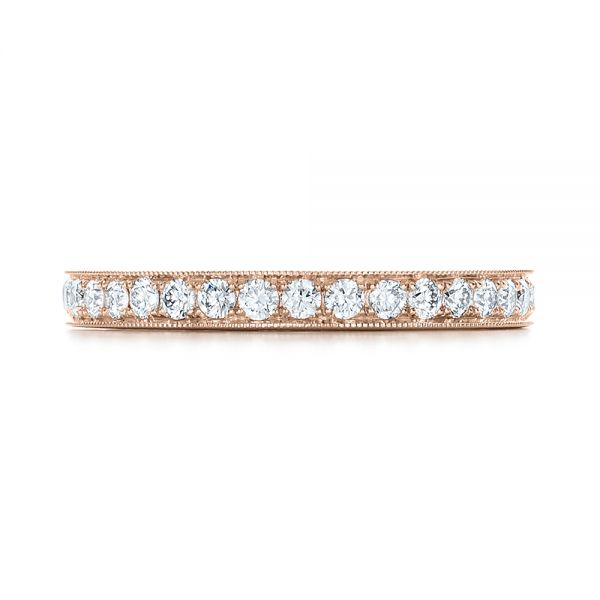 18k Rose Gold 18k Rose Gold Custom Diamond Wedding Band - Top View -  102043