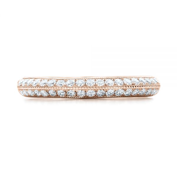 14k Rose Gold 14k Rose Gold Custom Diamond Wedding Band - Top View -  102051