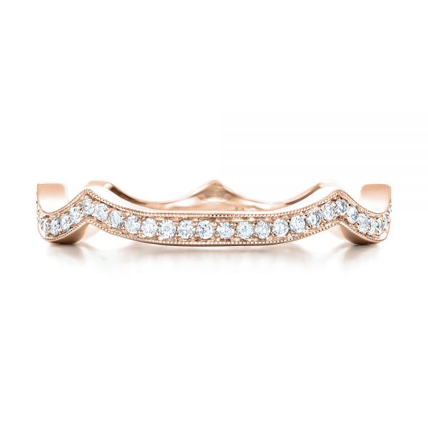 18k Rose Gold 18k Rose Gold Custom Diamond Wedding Band - Top View -  102121