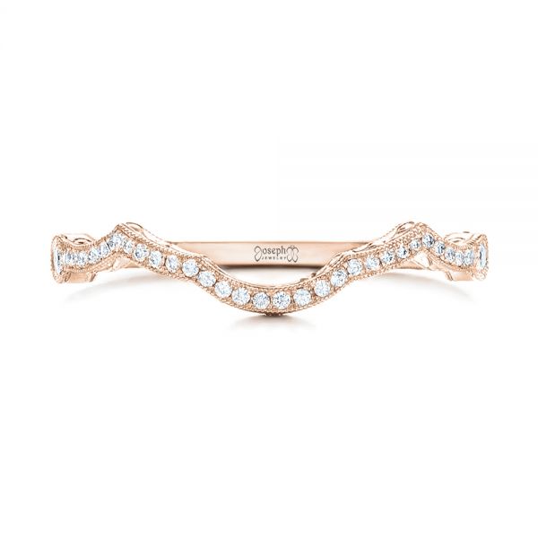 14k Rose Gold 14k Rose Gold Custom Diamond Wedding Band - Top View - 102139