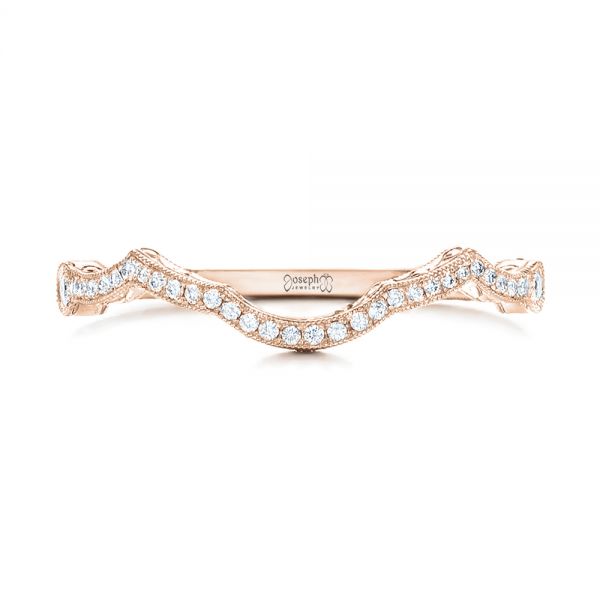 18k Rose Gold 18k Rose Gold Custom Diamond Wedding Band - Top View -  102139