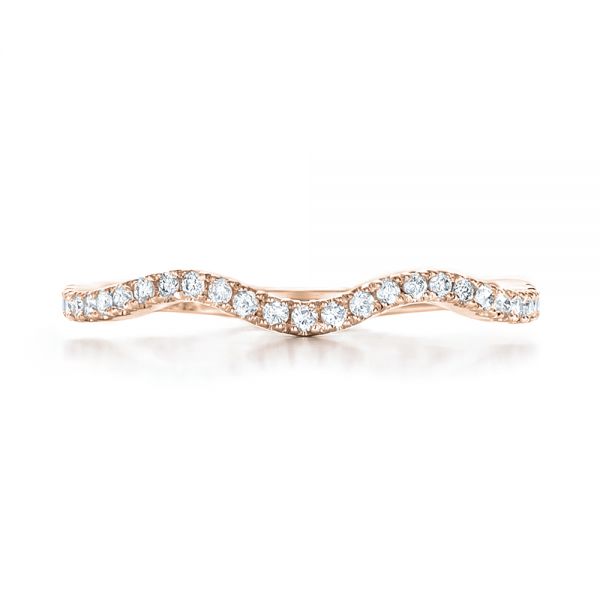 18k Rose Gold 18k Rose Gold Custom Diamond Wedding Band - Top View - 102149