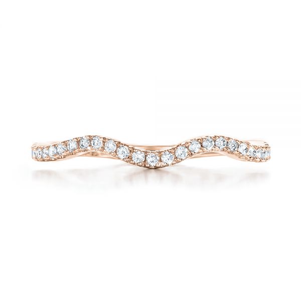 14k Rose Gold 14k Rose Gold Custom Diamond Wedding Band - Top View -  102149