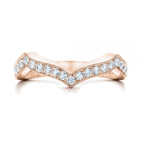 14k Rose Gold 14k Rose Gold Custom Diamond Wedding Band - Top View - 102234