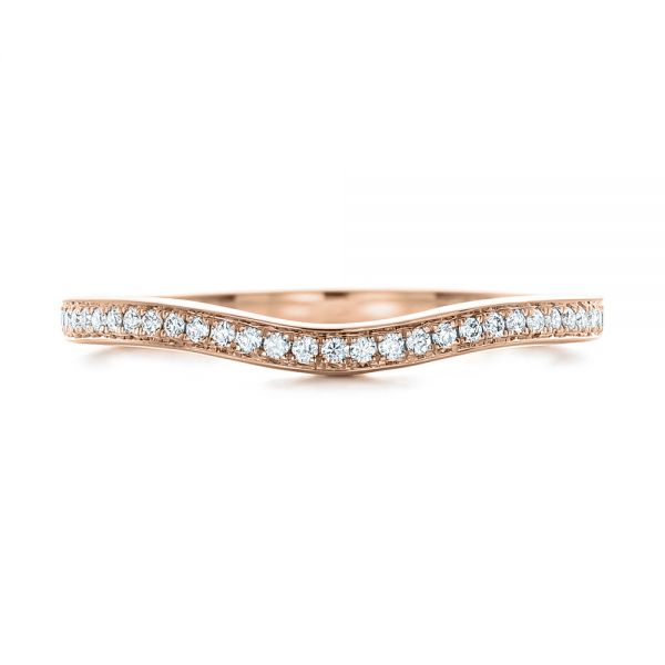 18k Rose Gold 18k Rose Gold Custom Diamond Wedding Band - Top View -  102256