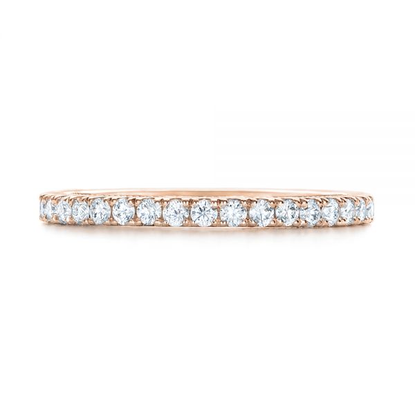 18k Rose Gold 18k Rose Gold Custom Diamond Wedding Band - Top View -  102291