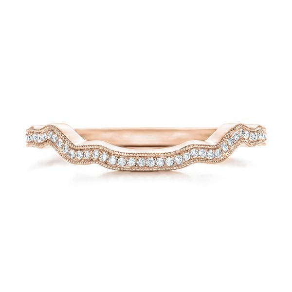 18k Rose Gold 18k Rose Gold Custom Diamond Wedding Band - Top View - 102300
