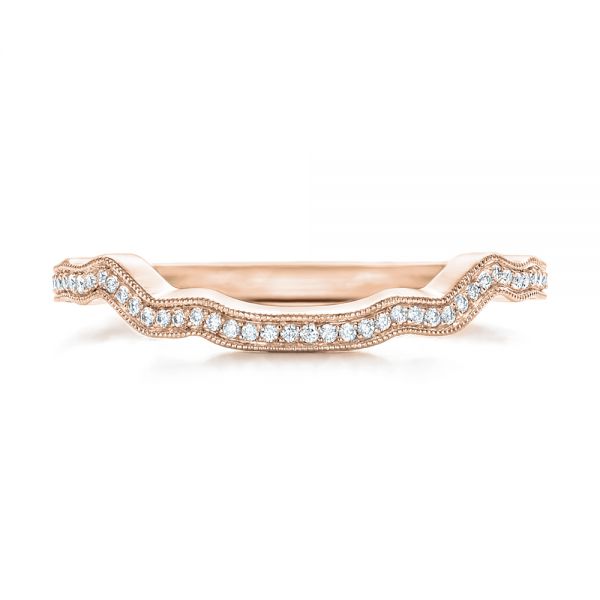 18k Rose Gold 18k Rose Gold Custom Diamond Wedding Band - Top View -  102300