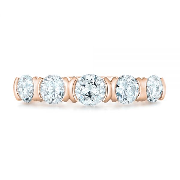 18k Rose Gold 18k Rose Gold Custom Diamond Wedding Band - Top View - 102301