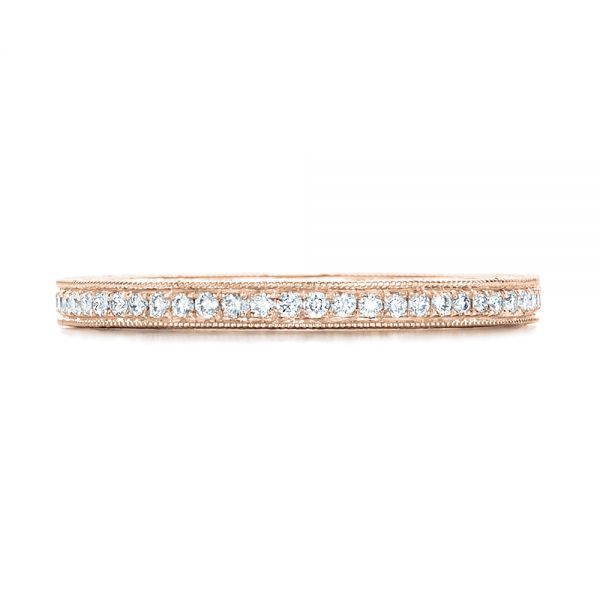 14k Rose Gold 14k Rose Gold Custom Diamond Wedding Band - Top View -  102350