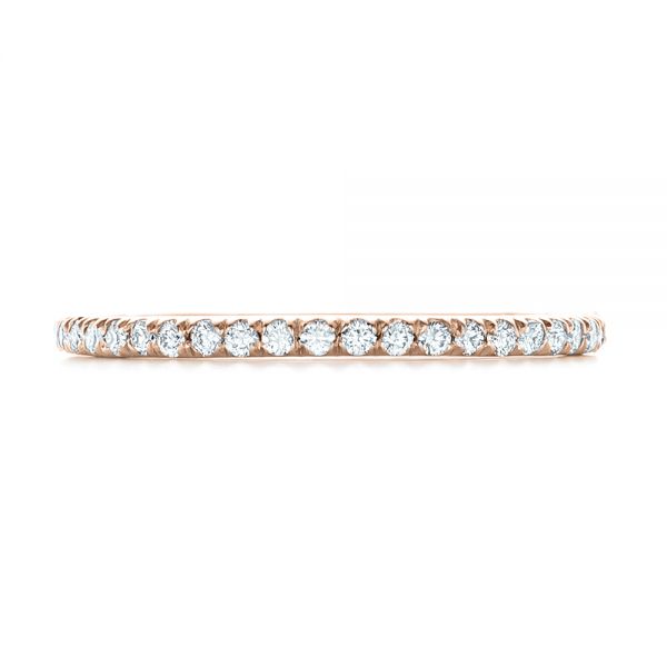 14k Rose Gold 14k Rose Gold Custom Diamond Wedding Band - Top View -  102351