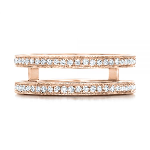 18k Rose Gold 18k Rose Gold Custom Diamond Wedding Band - Top View - 102362