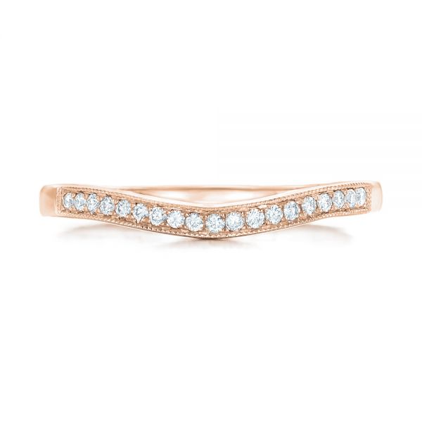 18k Rose Gold 18k Rose Gold Custom Diamond Wedding Band - Top View -  102406
