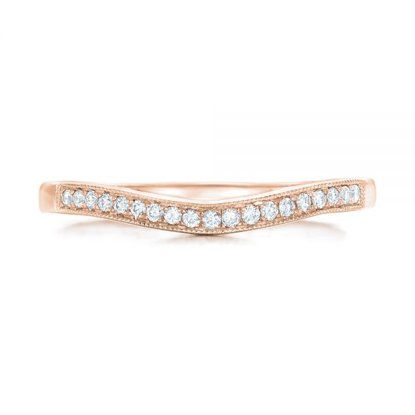 14k Rose Gold 14k Rose Gold Custom Diamond Wedding Band - Top View -  102406