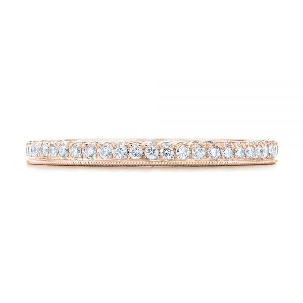 14k Rose Gold 14k Rose Gold Custom Diamond Wedding Band - Top View - 102414