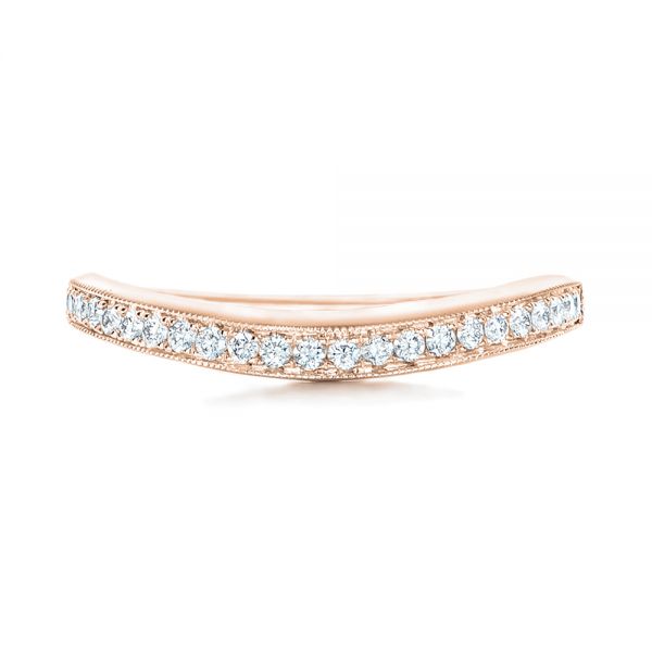 14k Rose Gold 14k Rose Gold Custom Diamond Wedding Band - Top View -  102446