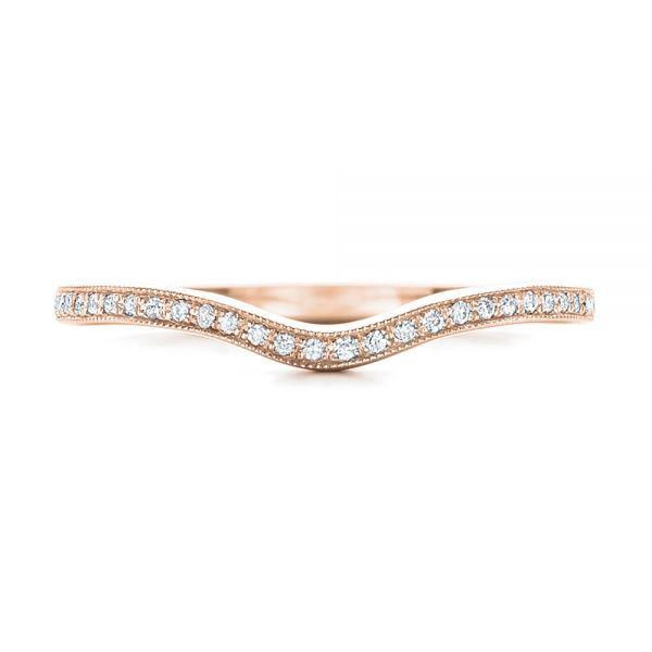 14k Rose Gold 14k Rose Gold Custom Diamond Wedding Band - Top View - 102454
