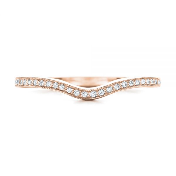 14k Rose Gold 14k Rose Gold Custom Diamond Wedding Band - Top View -  102454