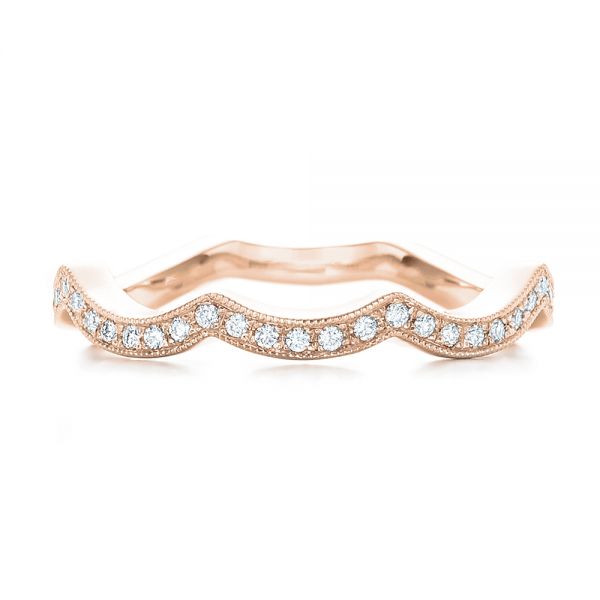 14k Rose Gold 14k Rose Gold Custom Diamond Wedding Band - Top View -  102484