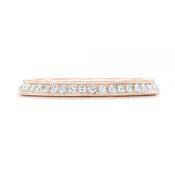 14k Rose Gold 14k Rose Gold Custom Diamond Wedding Band - Top View -  102521