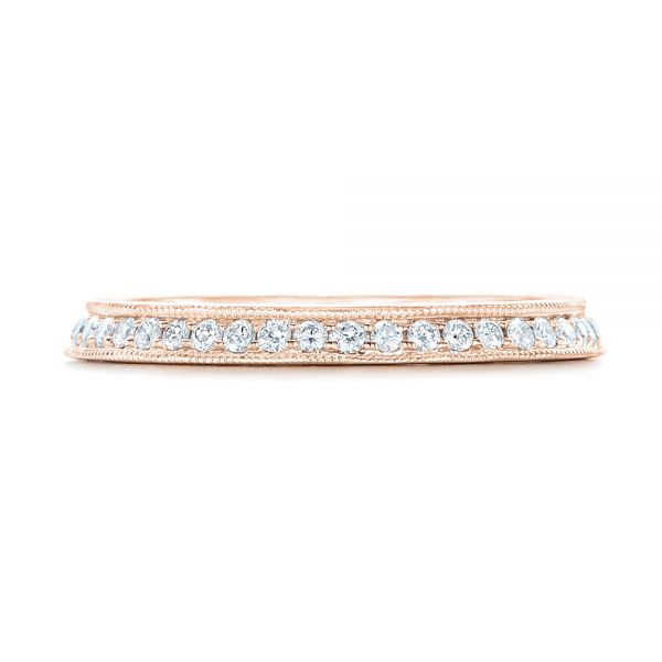 14k Rose Gold 14k Rose Gold Custom Diamond Wedding Band - Top View -  102521