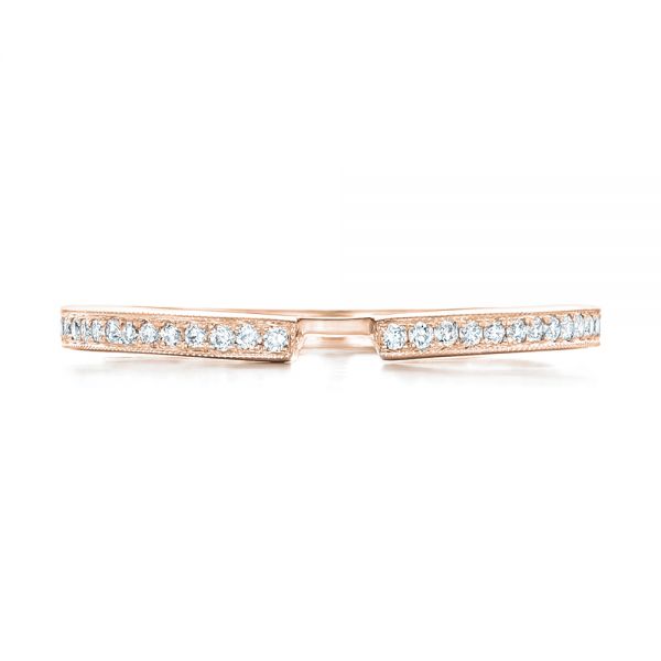 18k Rose Gold 18k Rose Gold Custom Diamond Wedding Band - Top View -  102598