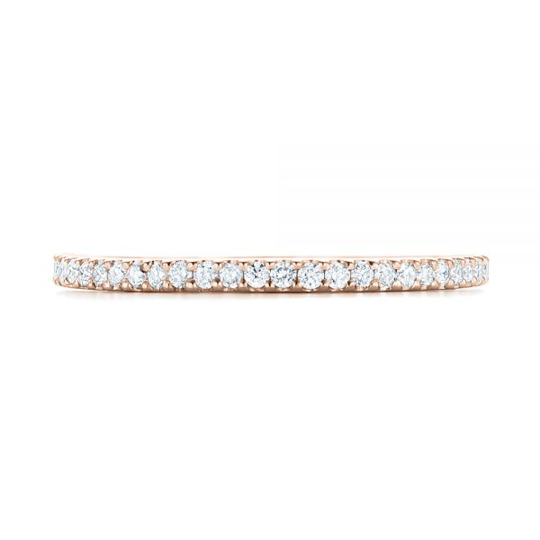 18k Rose Gold 18k Rose Gold Custom Diamond Wedding Band - Top View - 102608