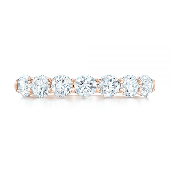 18k Rose Gold 18k Rose Gold Custom Diamond Wedding Band - Top View - 102746