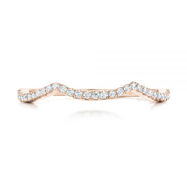 14k Rose Gold 14k Rose Gold Custom Diamond Wedding Band - Top View - 102753