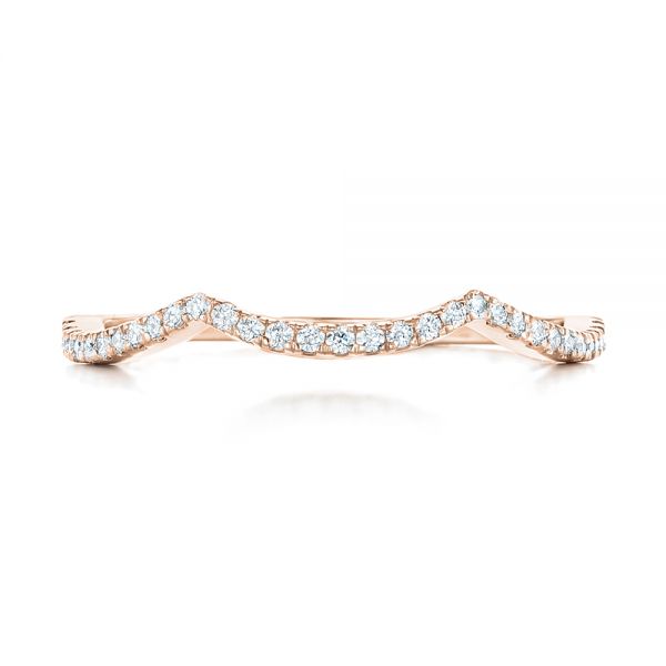 14k Rose Gold 14k Rose Gold Custom Diamond Wedding Band - Top View -  102753