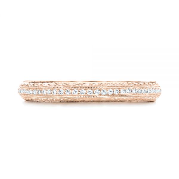 18k Rose Gold 18k Rose Gold Custom Diamond Wedding Band - Top View -  102768