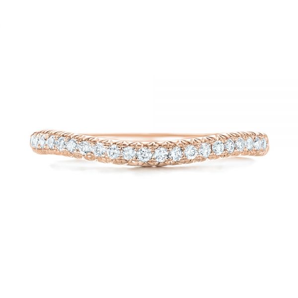 14k Rose Gold 14k Rose Gold Custom Diamond Wedding Band - Top View - 102773