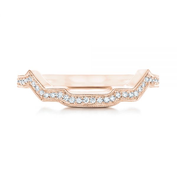 18k Rose Gold 18k Rose Gold Custom Diamond Wedding Band - Top View - 102784