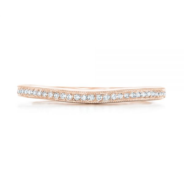 18k Rose Gold 18k Rose Gold Custom Diamond Wedding Band - Top View -  102811