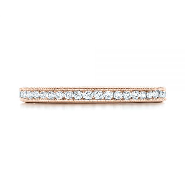 18k Rose Gold 18k Rose Gold Custom Diamond Wedding Band - Top View -  102832