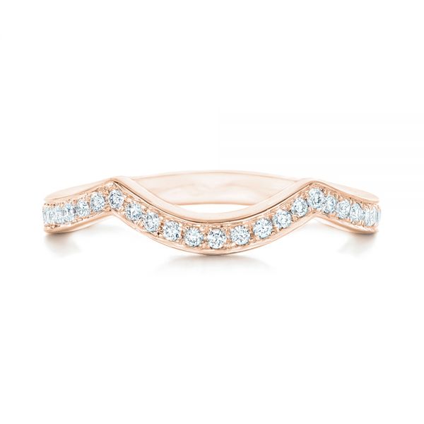 14k Rose Gold 14k Rose Gold Custom Diamond Wedding Band - Top View - 102837