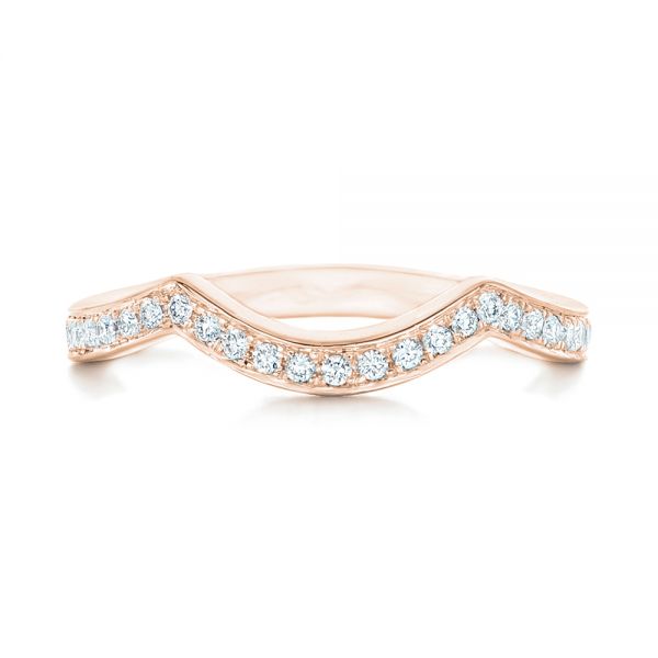 14k Rose Gold 14k Rose Gold Custom Diamond Wedding Band - Top View -  102837