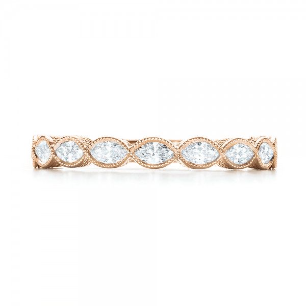 18k Rose Gold 18k Rose Gold Custom Diamond Wedding Band - Top View -  103039