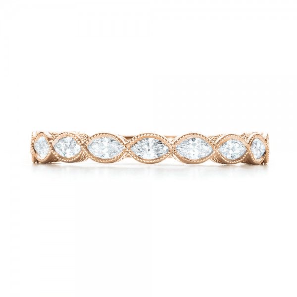 18k Rose Gold 18k Rose Gold Custom Diamond Wedding Band - Top View - 103039