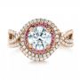 14k Rose Gold 14k Rose Gold Custom Diamond Wedding Band - Top View -  103130 - Thumbnail