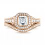 18k Rose Gold 18k Rose Gold Custom Diamond Wedding Band - Top View -  103145 - Thumbnail