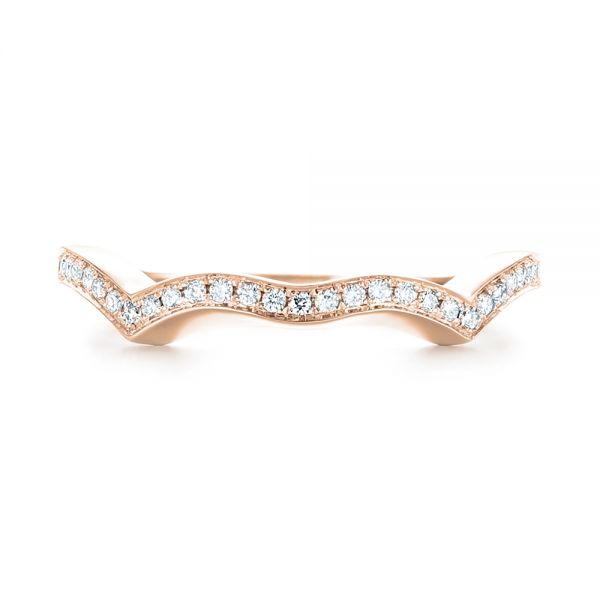 14k Rose Gold 14k Rose Gold Custom Diamond Wedding Band - Top View - 103399
