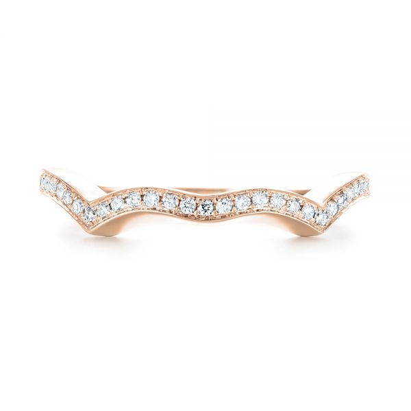 18k Rose Gold 18k Rose Gold Custom Diamond Wedding Band - Top View -  103399