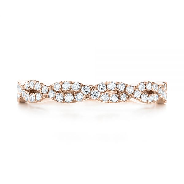 14k Rose Gold 14k Rose Gold Custom Diamond Wedding Band - Top View - 103438