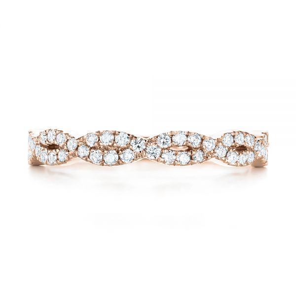 18k Rose Gold 18k Rose Gold Custom Diamond Wedding Band - Top View -  103438