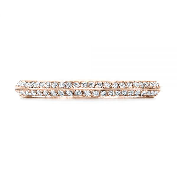 18k Rose Gold 18k Rose Gold Custom Diamond Wedding Band - Top View - 103478