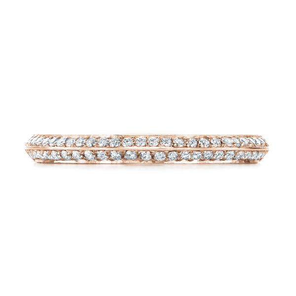 18k Rose Gold 18k Rose Gold Custom Diamond Wedding Band - Top View -  103478