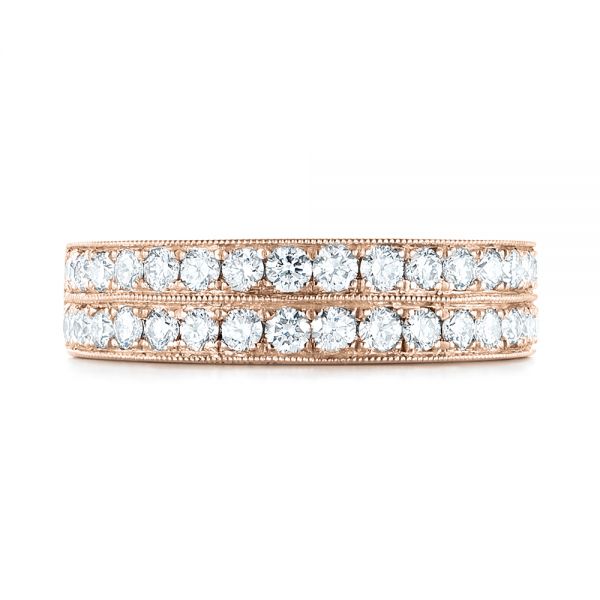 14k Rose Gold 14k Rose Gold Custom Diamond Wedding Band - Top View - 103506